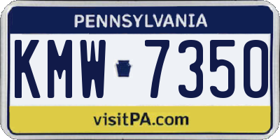 PA license plate KMW7350