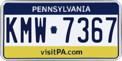 PA license plate KMW7367