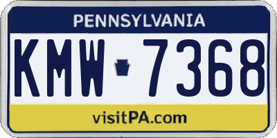 PA license plate KMW7368