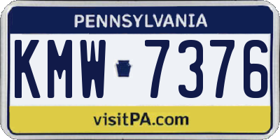 PA license plate KMW7376
