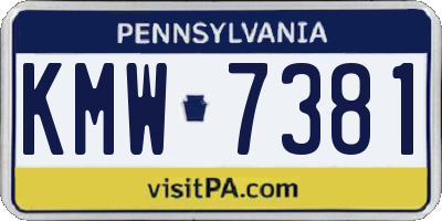PA license plate KMW7381