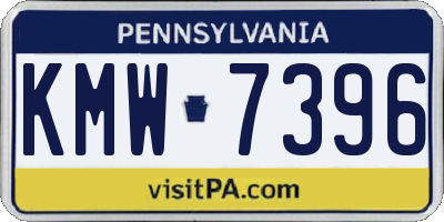 PA license plate KMW7396