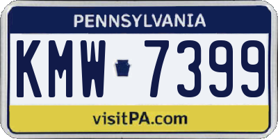 PA license plate KMW7399