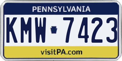 PA license plate KMW7423