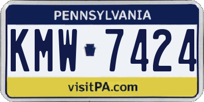 PA license plate KMW7424