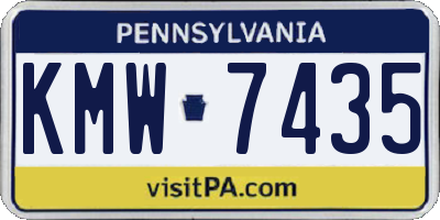 PA license plate KMW7435