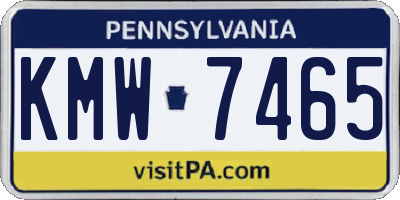 PA license plate KMW7465