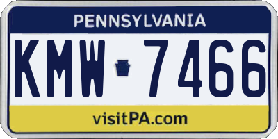 PA license plate KMW7466