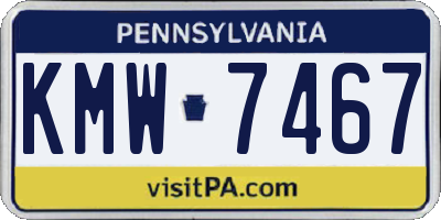 PA license plate KMW7467