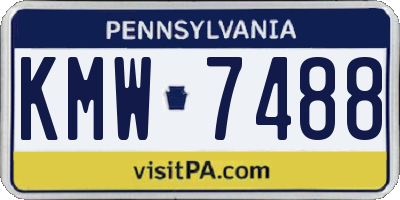 PA license plate KMW7488