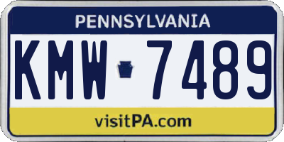 PA license plate KMW7489