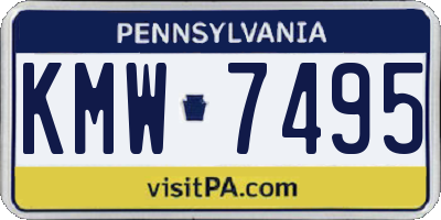 PA license plate KMW7495