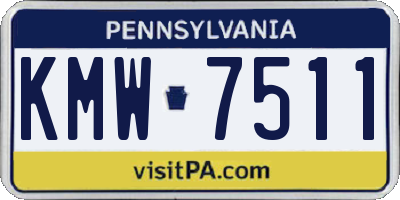 PA license plate KMW7511