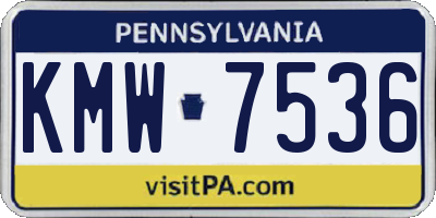 PA license plate KMW7536