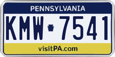 PA license plate KMW7541