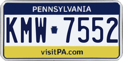 PA license plate KMW7552