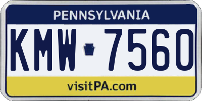 PA license plate KMW7560