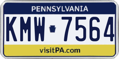 PA license plate KMW7564
