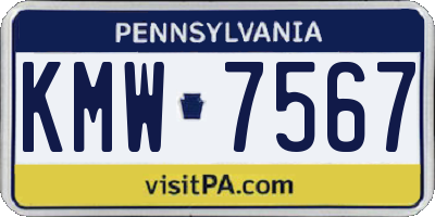 PA license plate KMW7567