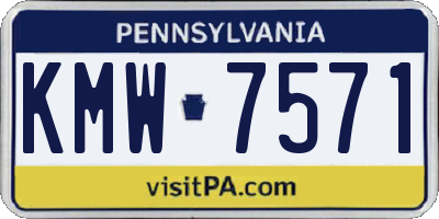 PA license plate KMW7571