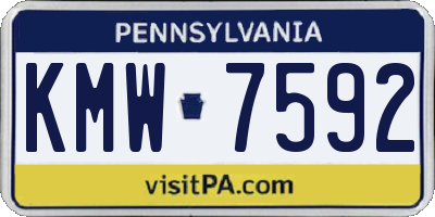 PA license plate KMW7592