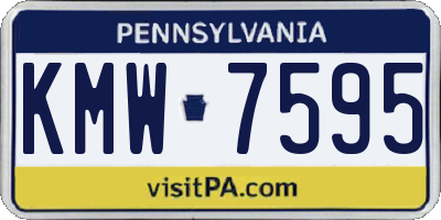 PA license plate KMW7595