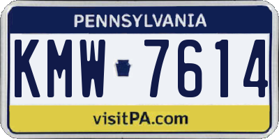 PA license plate KMW7614