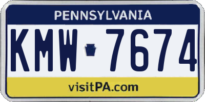 PA license plate KMW7674