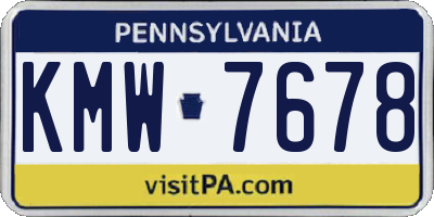 PA license plate KMW7678