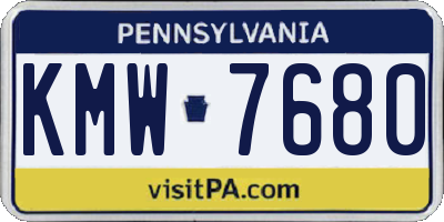 PA license plate KMW7680