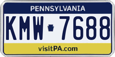 PA license plate KMW7688