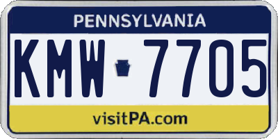 PA license plate KMW7705