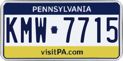 PA license plate KMW7715