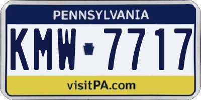 PA license plate KMW7717