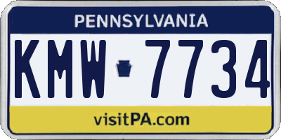 PA license plate KMW7734