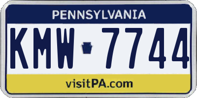 PA license plate KMW7744