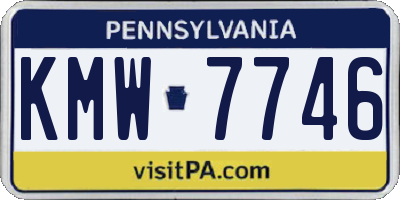 PA license plate KMW7746