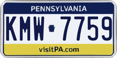PA license plate KMW7759