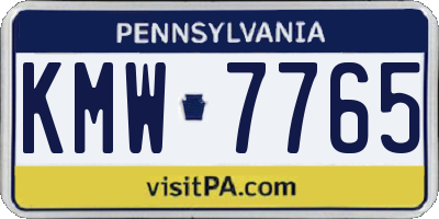 PA license plate KMW7765