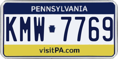 PA license plate KMW7769