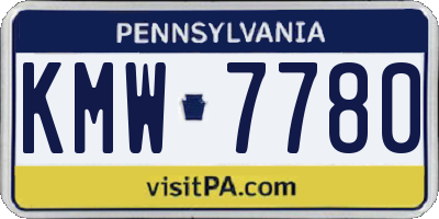 PA license plate KMW7780