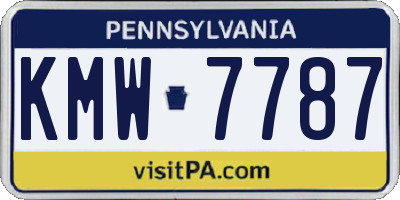 PA license plate KMW7787