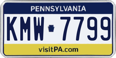 PA license plate KMW7799