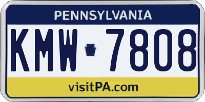 PA license plate KMW7808