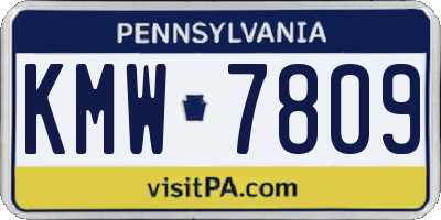 PA license plate KMW7809