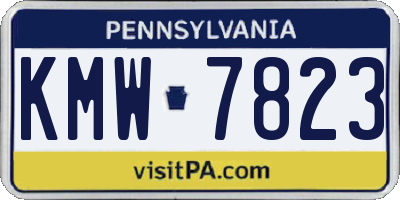 PA license plate KMW7823