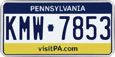 PA license plate KMW7853