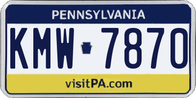 PA license plate KMW7870