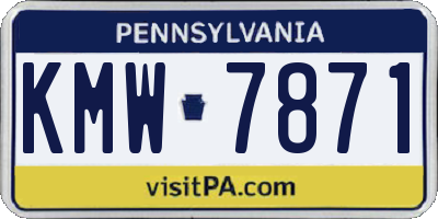 PA license plate KMW7871