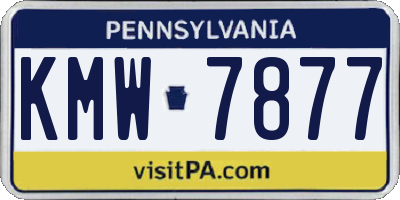 PA license plate KMW7877